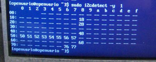 Screenshot i2cdetect